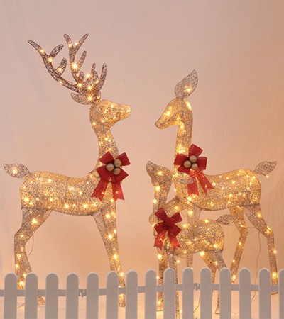 Independence Day Party Atmosphere Glowing Christmas Set Deer Decoration Christmas Window Venue Decoration Props
