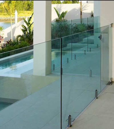 4-25mm balcony glass villa hotel building swimming pool super long flat curved tempered glass