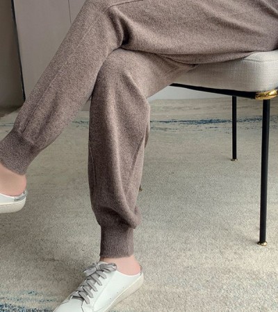 Knitted pure wool pants Women's casual pencil pants