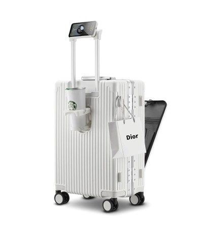 Boarding Box Multifunctional Front Opening Password Travel Box Rechargeable Trolley Box - 黑色