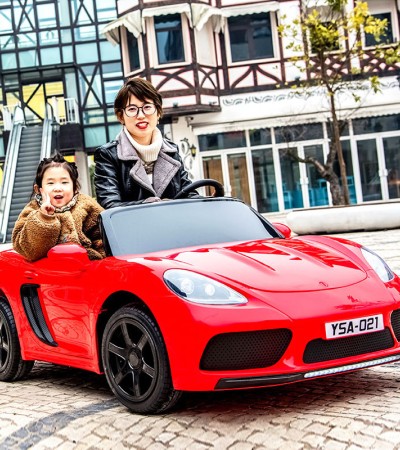 Children's electric four-wheel car, oversized car, adult double child stroller, toy car remote control