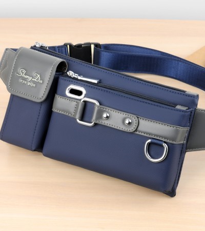 New lightweight waist bag for men's sports and leisure chest bag, multifunctional mobile phone bag, waterproof cloth bag, large capacity crossbody bag, trendy