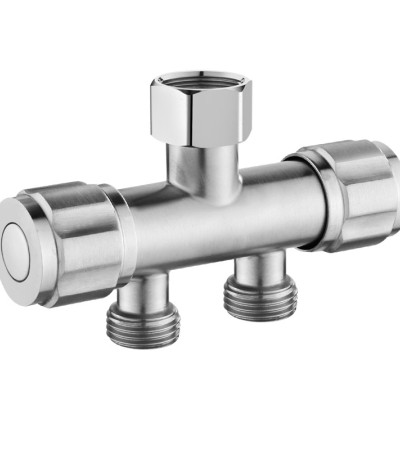 304 stainless steel washing machine faucet diverter, one in, two out, double out, one in, two out adapter faucet