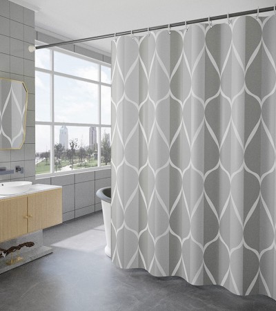 Simplified waterproof shower curtain, thickened polyester shower curtain fabric, bathroom curtain