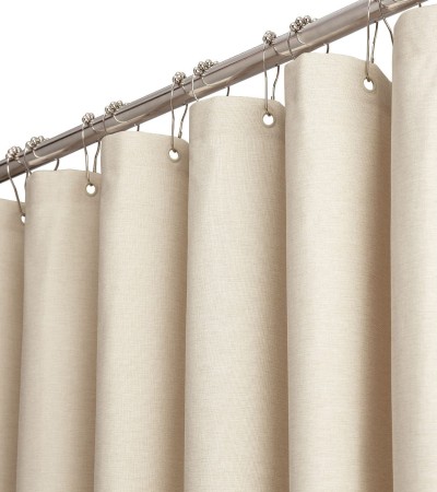 Imitation linen Nordic waterproof shower bathroom thickened partition curtain shower curtain
