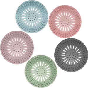 Hair Catcher durable silicone hair plug shower drain cover is easy to install and clean, suitable for bathtubs and kitchens, set of 5 pieces