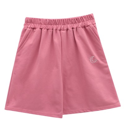 Embroidered shorts female summer new Korean version loose tight waist high waist wide leg