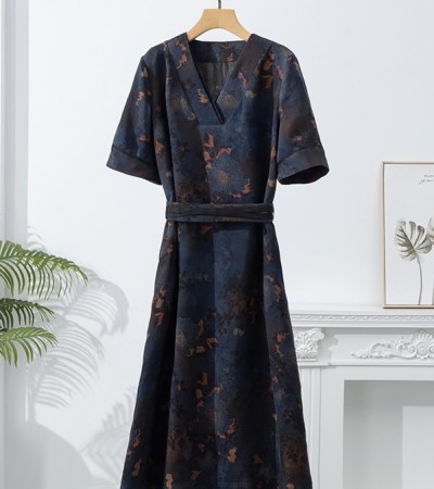 New style brocade silk dress