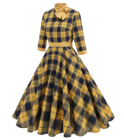 Vintage high-waisted, hemline dress