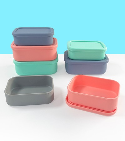 Silicone square lunch box