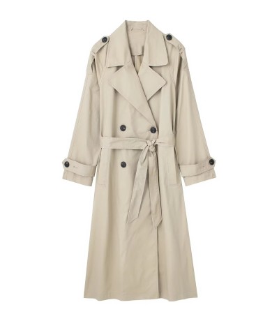 Women's double-breasted mid-length trench coat