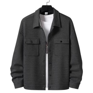Casual jacquard small-checkered loose coat