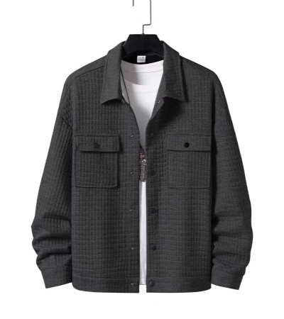 Casual jacquard small-checkered loose coat
