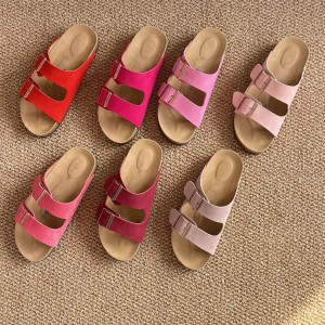 Leather Bocken cork-soled large-sized men's and women's sandals