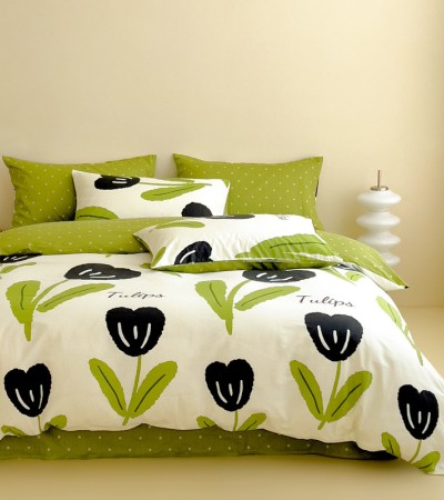 2023 New Small Fresh Cotton Four Piece Set Wholesale 40 Thread Count Cotton Bedding Linens Bed Sheet Quilt Set 4 Pieces