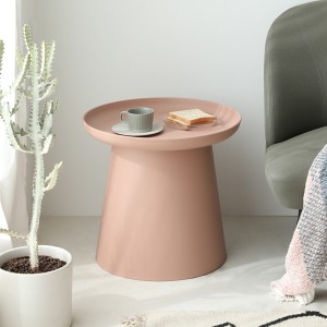 Nordic circular plastic living room, household coffee table, small unit size, round table, simple sofa, edge table, simple balcony, internet red