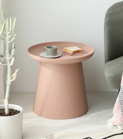 Nordic circular plastic living room, household coffee table, small unit size, round table, simple sofa, edge table, simple balcony, internet red