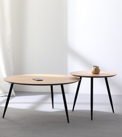 Nordic small unit living room, small coffee table, mini side table, modern and simple balcony, iron art, small round table combination, Japanese style