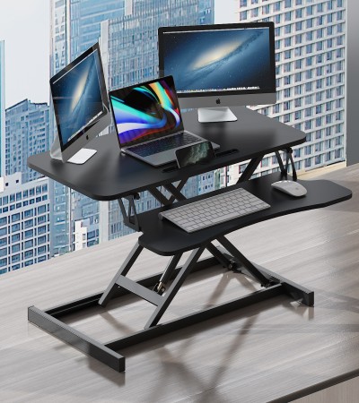 Standing Laptop Desktop Folding Computer Desktop Elevating Rack on Office Desktop Mobile Standing Workstation