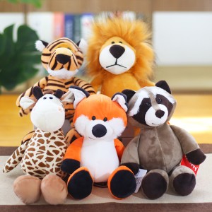 Forest Animal Doll Plush Toys Elephant Monkey Tiger Lion Giraffe Doll Children's Gift Item Wholesale