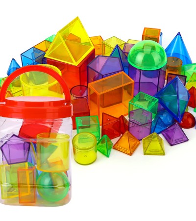 Transparent building block 10cm solid geometric shape combination early education educational toy cognitive intelligence development