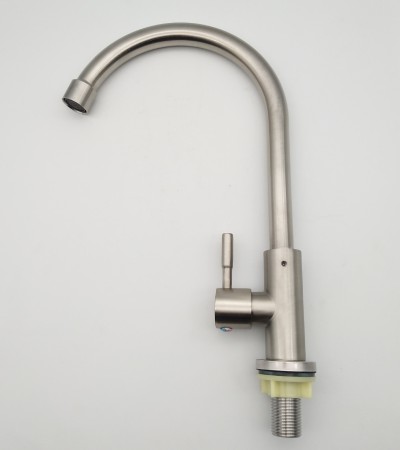 Brushed round tee single cold vegetable basin single cold faucet kitchen sink cold water dishwashing basin faucet