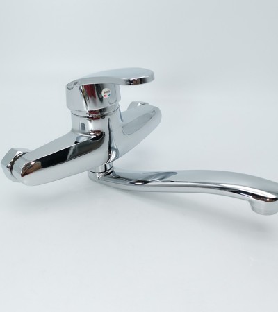 Wall mounted faucet, single handle kitchen rotatable faucet, cold and hot water wall outlet, concealed vegetable basin, laundry sink faucet