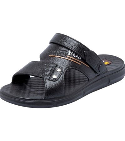 New sandals men's summer breathable leisure beach shoes men outside to wear dad middle-aged and elderly dual-use slippers